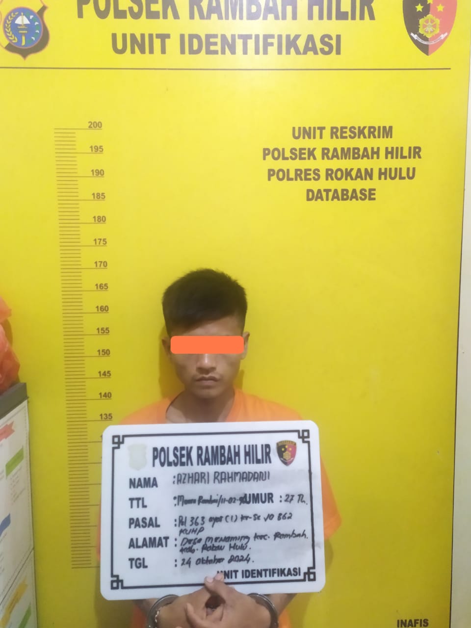 Polsek Rambah Hilir Berhasil Amankan Diduga Pelaku Curat