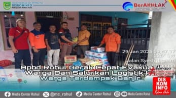 BPBD salurkan Logistik ke WargaTerdampak Banjir di Rohul
