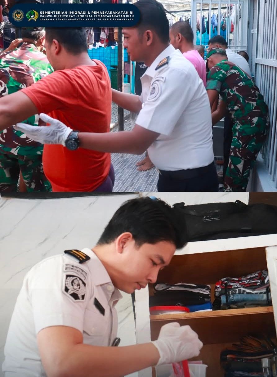 Tingkatkan Kewaspadaan Ramadan, Lapas Pasir Pangarayan Gelar Razia Gabungan Bersama TNI