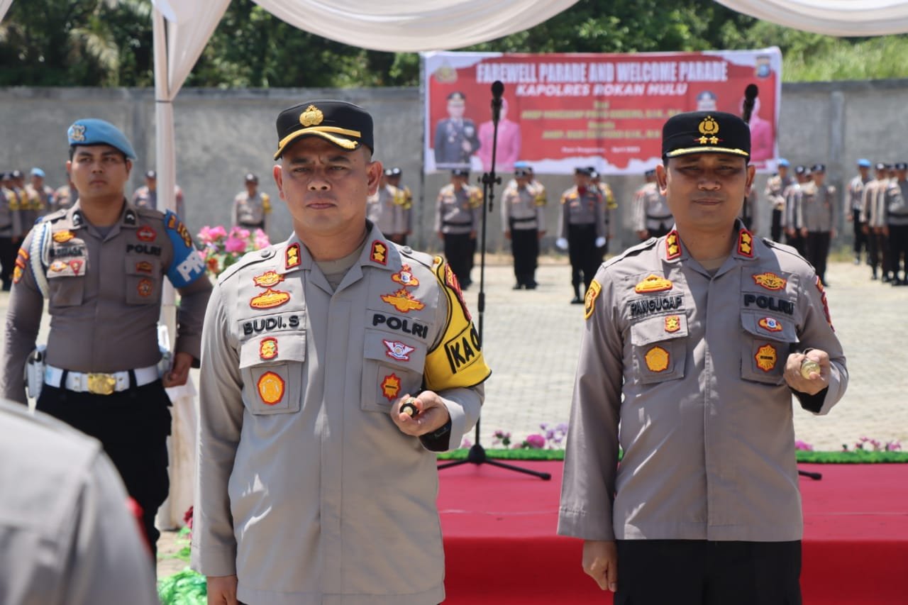 Pisah Sambut Kapolres Rohul Dari AKBP Pangucap Priyo Soegito  Kepada AKBP Budi Setiyono 