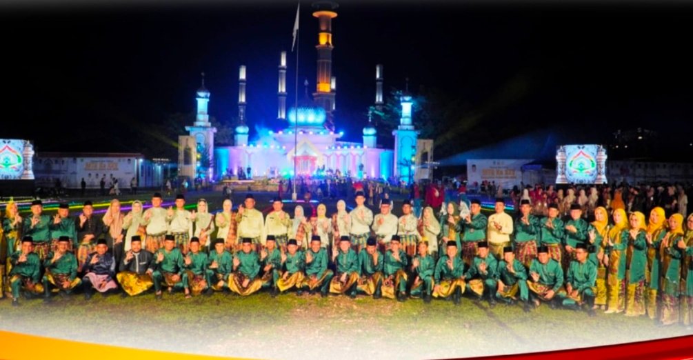 Pembukaan MTQ Ke-25 Tingkat Kabupaten Rohul Berjalan Meriah Dan Lancar Meski Diawali Rintik Hujan