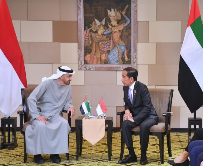 Presiden Jokowi Bertemu dengan Presiden MBZ di Bali Nusa Dua Convention Center