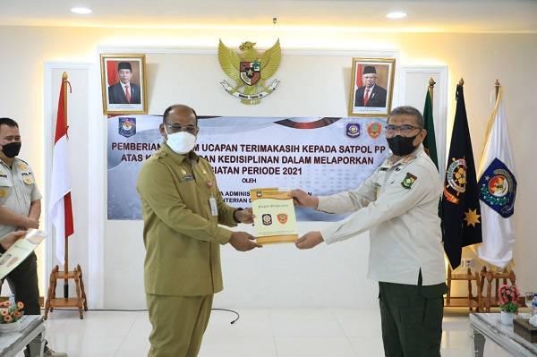 Satpol PP kampar Peroleh Penghargaan Satpol PP Terbaik Se-Indonesia