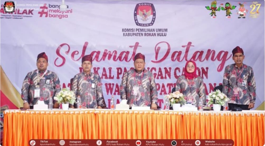 Pendaptaran Paslon Bupati dan Wakil Bupati Resmi Ditutup, KPUD Rohul Terima 5 Paslon