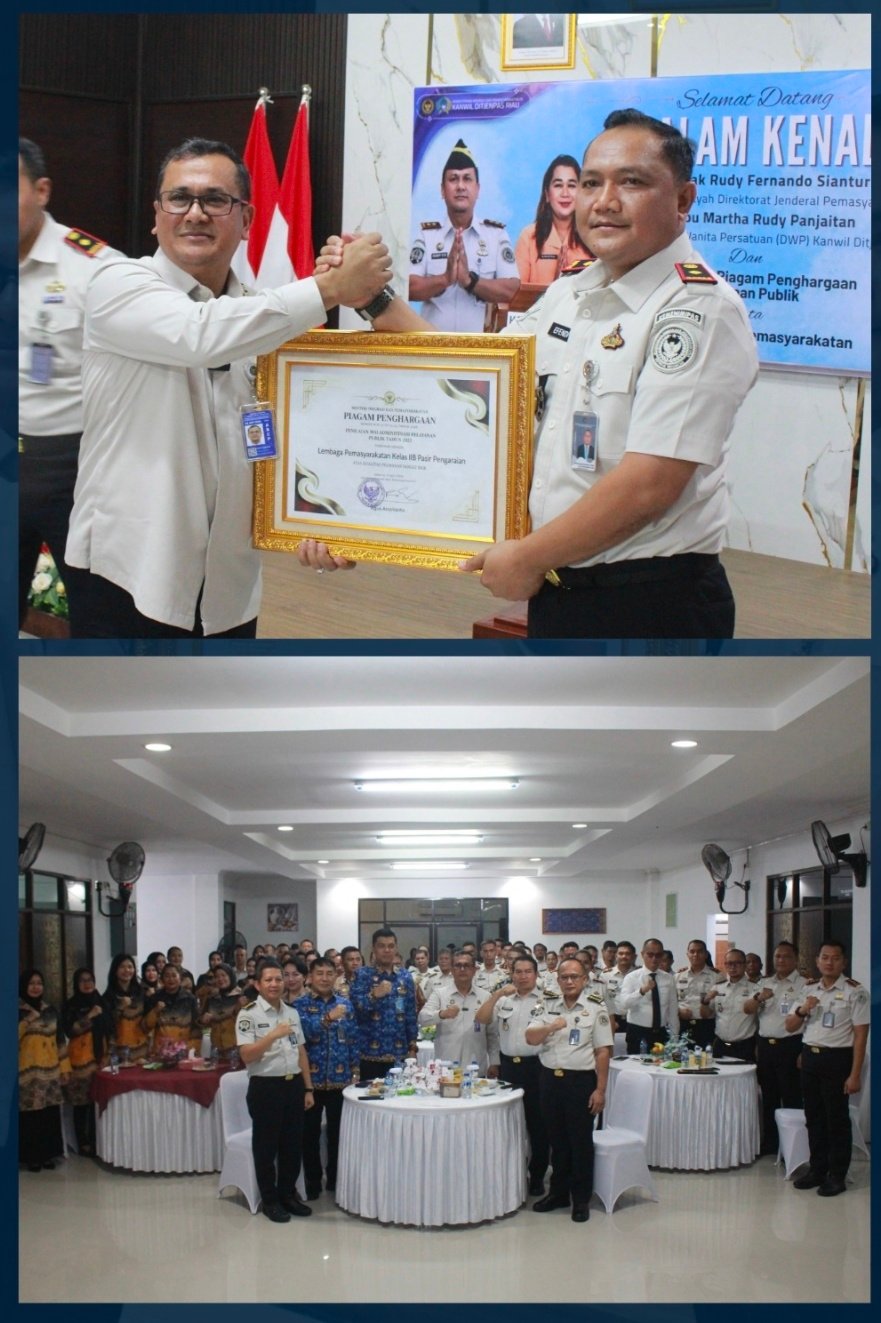 Terima Penghargaan Pelayanan Publik, Lapas Pasir Pangarayan Siap Perkuat Kinerja Bersama Kakanwil Di