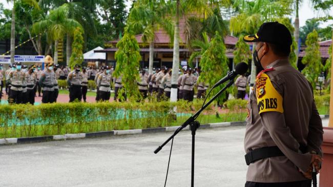 Jelang Pilkada Serentak, Polres Siak Polda Riau Gelar Apel Pengecekan Pergeseran Pasukan (Serpas) Da