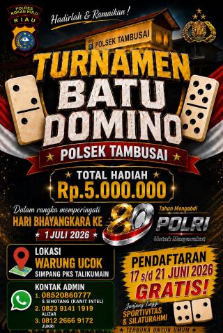 Kapolsek Tambusai Eratkan Silaturahmi Lewat Turnamen Domino