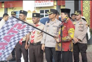 Wabup H. Syafaruddin Poti Pimpin Apel Pelepasan Peserta Jambore Karhutla di Polres Rohul