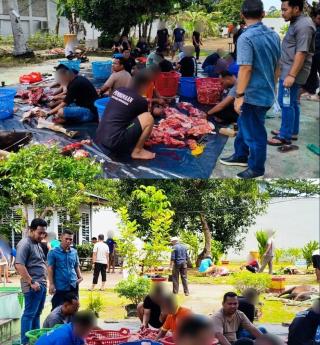 Lapas Pasir Pangarayan Laksanakan Penyembelihan Hewan Kurban, Wujud Kepedulian dan Kebersamaan