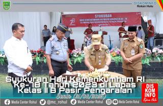 Bupati dan Wabup Rohul Hadiri Syukuran Kemenkumham RI Ke 78 Dilapas Klas II Rohul