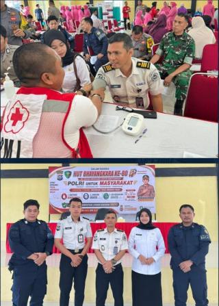 Dalam Rangka Hut Bhayangkara ke 80 Lapas Pasir Pangaraian Ikuti Baktikes Donor Darah di Polres Rohul