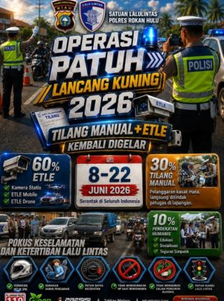 Operasi Patuh Lancang Kuning 2026 Resmi Jalan 8 Juni, Polres Rohul Sasar 10 Pelanggaran