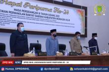 Rapat Paripurna Ke-24 DPRD Kabupaten Inhil Masa Sidang III Tahun Sidang 2021