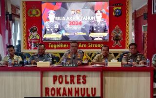 Press Release Polres Rohul Akhir Tahun 2024 Sampaikan Capain Kerja
